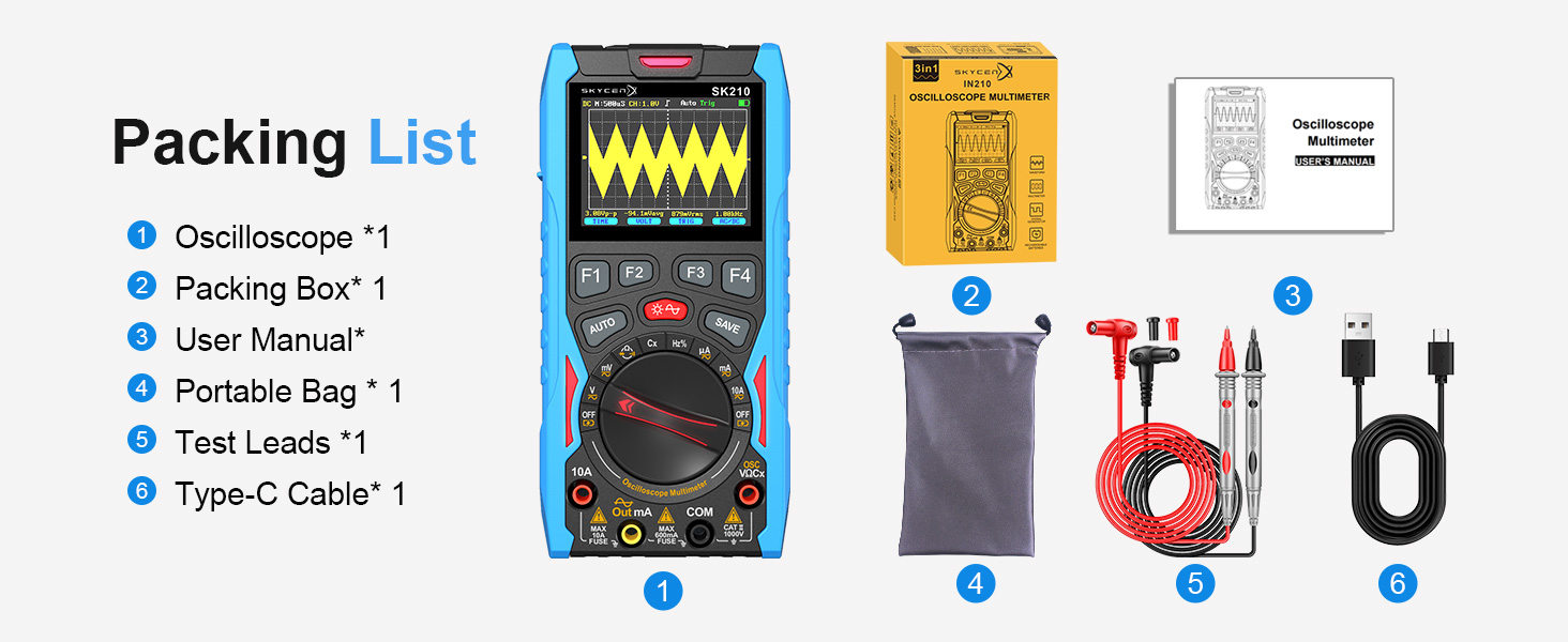 SK210 Digital Oscilloscope Multimeter