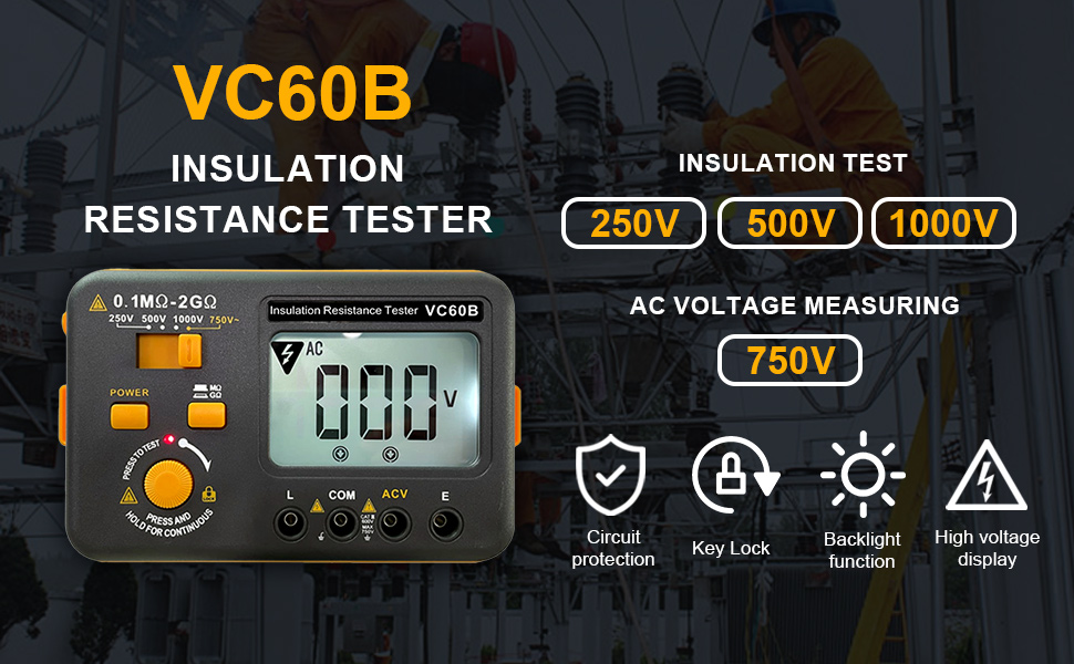 VC60B Digital Insulation Resistance Tester